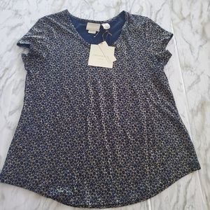 Cynthia Rowley Navy Star Graphic Tee M